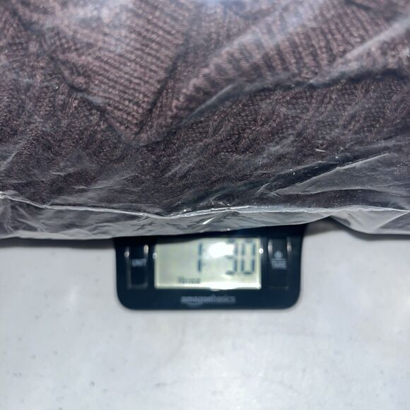 Land's End Women's Brown Turtleneck Tunic Dress 2X 3/4 Sleeves Cozy Casual Cable - Picture 9 of 10